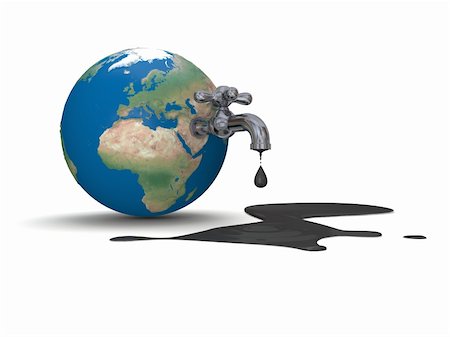 pictures dripping oil - Illustration of water tap mounted on realistic planet Earth dripping with oil isolated on white background. Elements of this image furnished by NASA Stock Photo - Budget Royalty-Free & Subscription, Code: 400-06417501