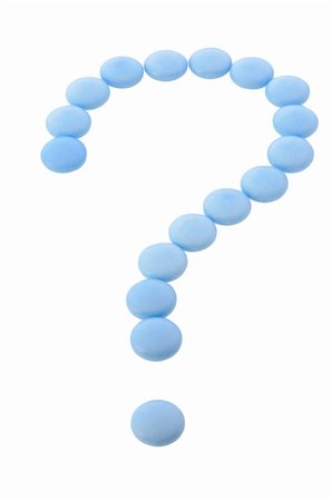 doctor ask patient - Question mark from blue pills isolated on white Stock Photo - Budget Royalty-Free & Subscription, Code: 400-06418002