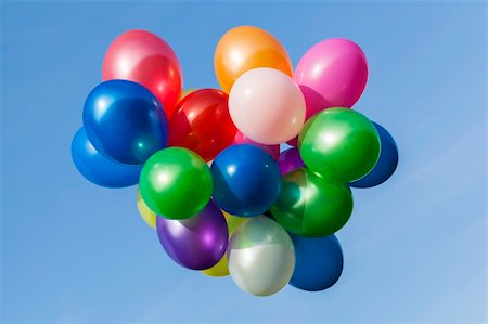 Different coloured balloons in the sky Foto de stock - Royalty-Free Super Valor e Assinatura, Número: 400-06418160