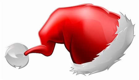 Illustration of a cartoon red furry Santa Claus hat Stock Photo - Budget Royalty-Free & Subscription, Code: 400-06418266