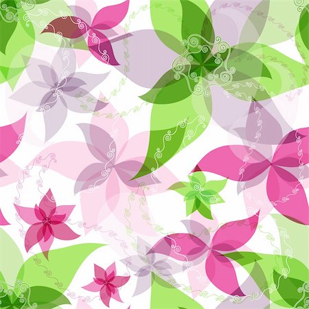 Seamless floral white pattern with colorful translucent vintage flowers and  paisley (vector eps 10) Foto de stock - Super Valor sin royalties y Suscripción, Código: 400-06418835