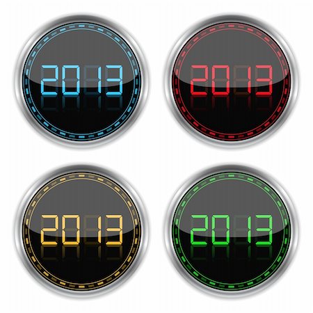 Round badges with number 2013, vector eps10 illustration Stock Photo - Budget Royalty-Free & Subscription, Code: 400-06418943