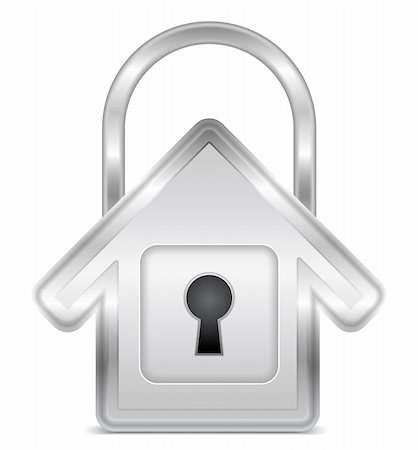 simsearch:400-04531638,k - Lock shaped as house, vector eps10 illustration Fotografie stock - Microstock e Abbonamento, Codice: 400-06418974