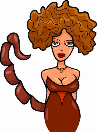 scorpio woman cartoon - Illustration of Beautiful Woman Cartoon Character with Scorpion Tail or Scorpio Horoscope Zodiac Sign Stock Photo - Budget Royalty-Free & Subscription, Code: 400-06419077