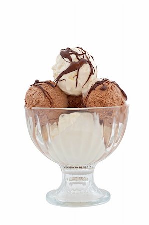 glace vanille et chocolat, isolé sur fond blanc Photographie de stock - Aubaine LD & Abonnement, Code: 400-06419670