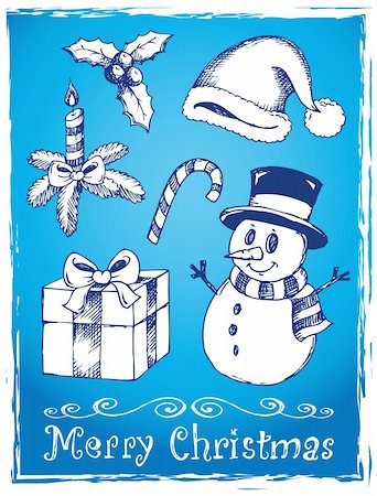 simsearch:400-04142095,k - Christmas stylized drawings 2 - vector illustration. Foto de stock - Super Valor sin royalties y Suscripción, Código: 400-06419907