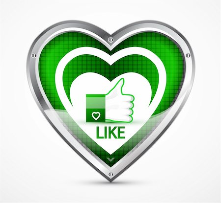 first finger up icon - Vector illustration of like sign in heart Stock Photo - Budget Royalty-Free & Subscription, Code: 400-06410481