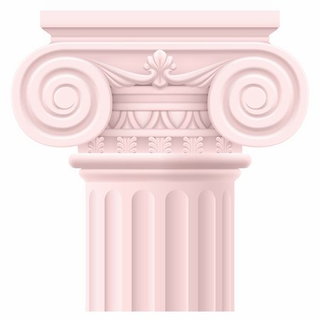 designs for decoration of pillars - Pink Roman column. Illustration on white background for design Foto de stock - Super Valor sin royalties y Suscripción, Código: 400-06410685