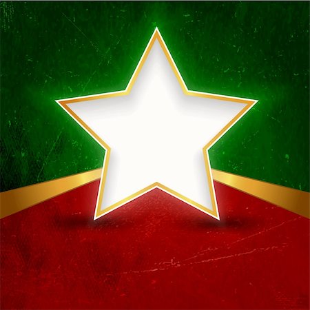 A white gold rimmed star with space for your text on dark red green grunge background. Great background design for Christmas themed projects. Stock Photo - Budget Royalty-Free & Subscription, Code: 400-06410762