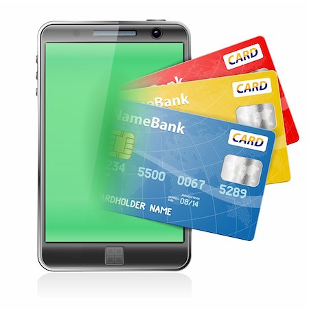 smartphone payment - Mobile Smart Phone with Credit Cards. Internet Shopping and Electronic Payments Concept Foto de stock - Super Valor sin royalties y Suscripción, Código: 400-06410834
