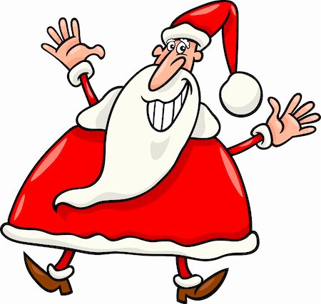 simsearch:400-07062650,k - Cartoon Illustration of Happy Christmas Santa Claus Fotografie stock - Microstock e Abbonamento, Codice: 400-06410845