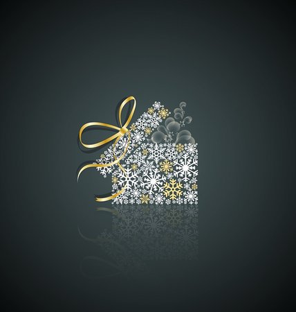 Christmas present box made from snowflakes Stock Photo - Budget Royalty-Free & Subscription, Code: 400-06411008