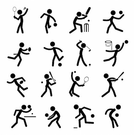 escova (artist) - Einfache Sport Piktogramm Symbol Auflistung festgelegt. Brauchbar für Sport-Thema. Stockbilder - Microstock & Abonnement, Bildnummer: 400-06411024