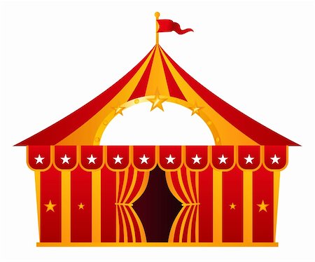 pic cartoon circus - Circus tent illustration isolated on white. Vector Stock Photo - Budget Royalty-Free & Subscription, Code: 400-06411089