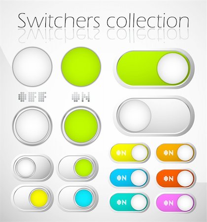 switch symbol - Set of metal on off switchers / sliders Stock Photo - Budget Royalty-Free & Subscription, Code: 400-06411338