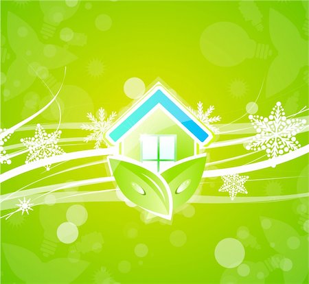 eco friendly home - Vector illustration for your design Foto de stock - Super Valor sin royalties y Suscripción, Código: 400-06411357