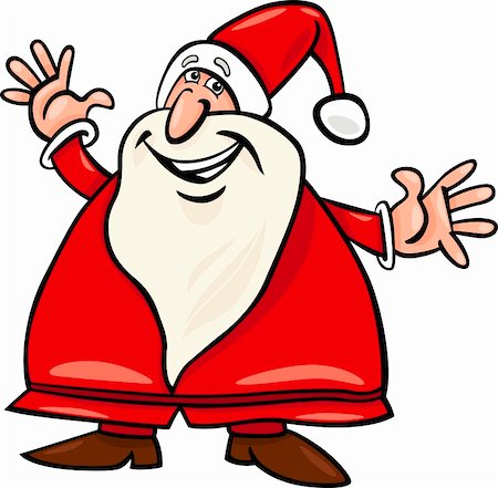 simsearch:400-07062650,k - Cartoon Illustration of Happy Christmas Santa Claus or Papa Noel Fotografie stock - Microstock e Abbonamento, Codice: 400-06411511