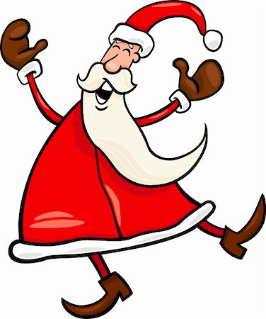 simsearch:400-07062650,k - Cartoon Illustration of Funny Christmas Santa Claus or Papa Noel Fotografie stock - Microstock e Abbonamento, Codice: 400-06411522