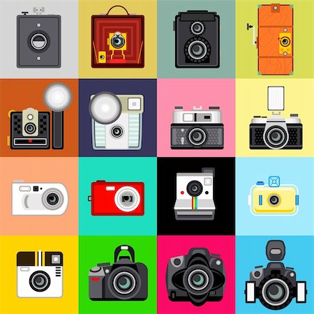 Illustration of Camera’s History. Very Useful for Photography Theme. Foto de stock - Super Valor sin royalties y Suscripción, Código: 400-06411586