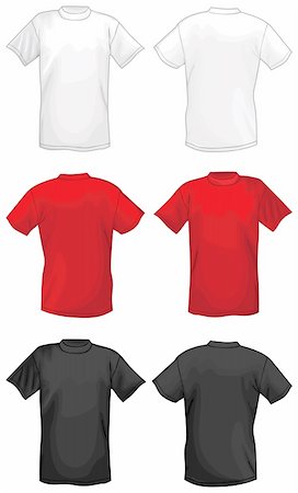 White, red and black vector T-shirt design template (front & back). Stock Photo - Budget Royalty-Free & Subscription, Code: 400-06411614
