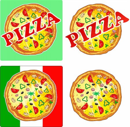 simsearch:841-06446938,k - Vector illustration of pizza on different backgrounds. Stock Photo - Budget Royalty-Free & Subscription, Code: 400-06411611