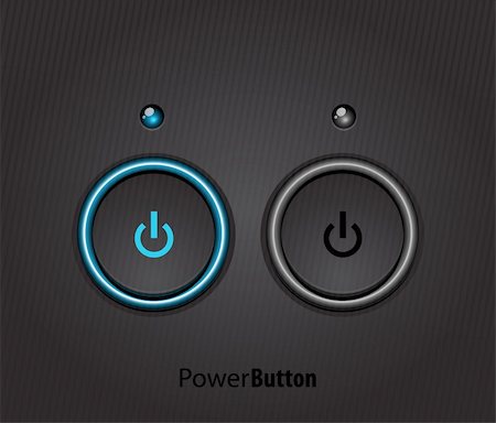 switch symbol - Black power button with led light Stock Photo - Budget Royalty-Free & Subscription, Code: 400-06411746