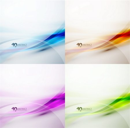 Set of color wave abstract backgrounds Stock Photo - Budget Royalty-Free & Subscription, Code: 400-06411943