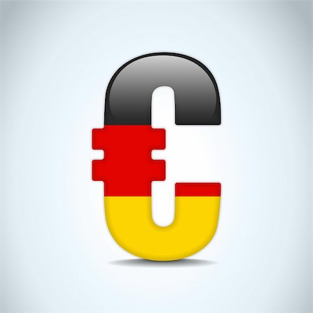 simsearch:614-00397696,k - Vector - Euro Symbol with Germany Flag Foto de stock - Super Valor sin royalties y Suscripción, Código: 400-06412301