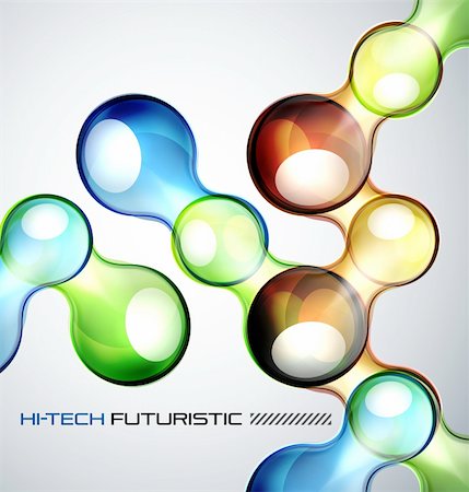 simsearch:400-06356340,k - Futuristic color bubbles abstract background Foto de stock - Super Valor sin royalties y Suscripción, Código: 400-06412874