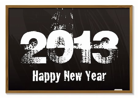 simsearch:400-05183894,k - Old fashioned blackboard or notice board with happy new year 2013 Stock Photo - Budget Royalty-Free & Subscription, Code: 400-06412970