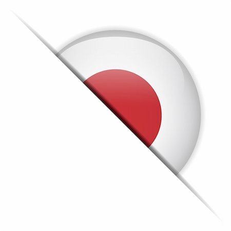 simsearch:400-07032470,k - Vector - drapeau Japon bouton brillant Photographie de stock - Aubaine LD & Abonnement, Code: 400-06413299