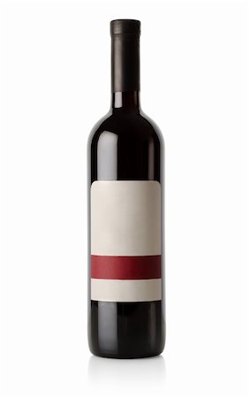 elegant wine labels images - Bottle of red wine isolated on a white background. Stock Photo - Budget Royalty-Free & Subscription, Code: 400-06413571