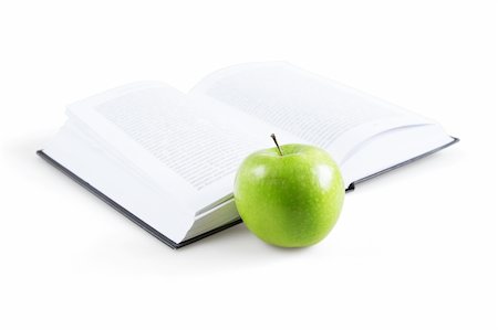 art book and ripe green apple Stock Photo - Budget Royalty-Free & Subscription, Code: 400-06413632