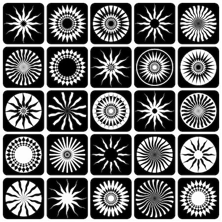 stencil pattern - Decorative design elements. Patterns set. Vector art. Stock Photo - Budget Royalty-Free & Subscription, Code: 400-06413692