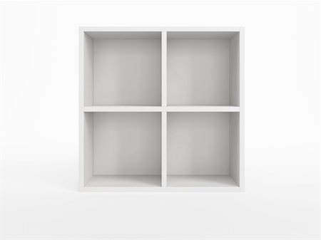 simsearch:400-08863068,k - modern white bookcase, 3d render Fotografie stock - Microstock e Abbonamento, Codice: 400-06424252