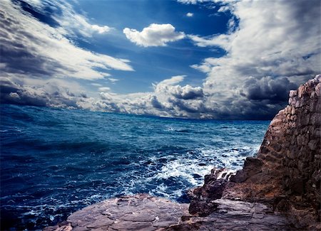 Ocean storm and rocks Stock Photo - Budget Royalty-Free & Subscription, Code: 400-06424322