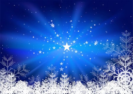 snow glare - Noël abstrait avec des étoiles et des flocons de neige Photographie de stock - Aubaine LD & Abonnement, Code: 400-06424653