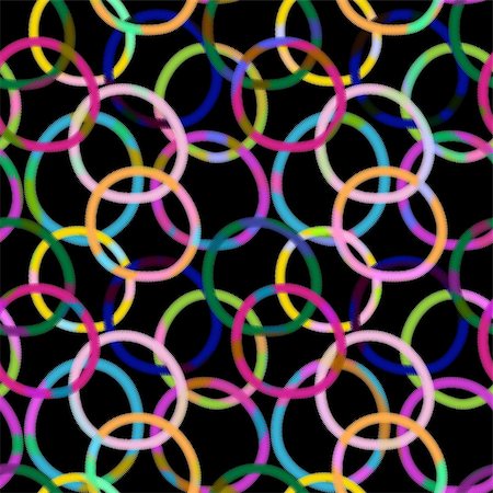 Seamless black pattern with colorful vivid transparent rings (Vector EPS 10) Stock Photo - Budget Royalty-Free & Subscription, Code: 400-06424748