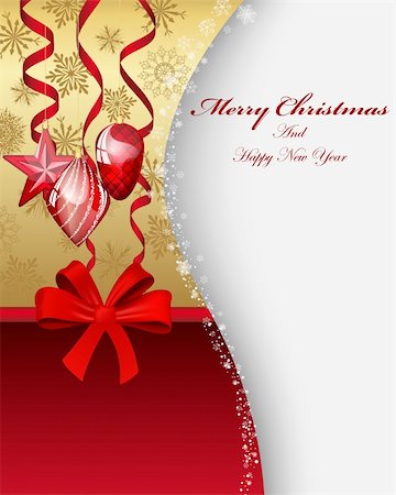 Beautiful Christmas (New Year) card. Vector illustration with transparency and mesh EPS10. Stock Photo - Budget Royalty-Free & Subscription, Code: 400-06424880