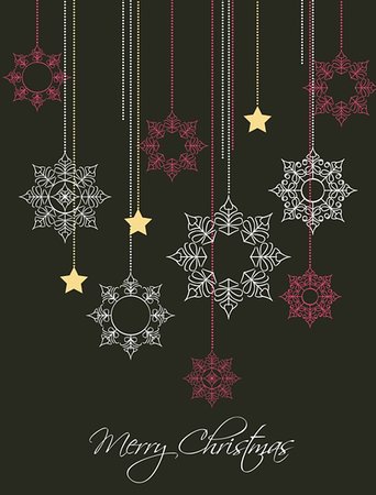 Christmas decoration background with snowflakes and stars Stock Photo - Budget Royalty-Free & Subscription, Code: 400-06424898