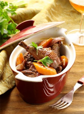 Traditional French cuisine - chicken in wine, coq au vin Stock Photo - Budget Royalty-Free & Subscription, Code: 400-06425055