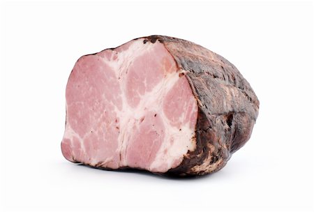 simsearch:400-06480130,k - piece of ham isolated on white Stock Photo - Budget Royalty-Free & Subscription, Code: 400-06425068
