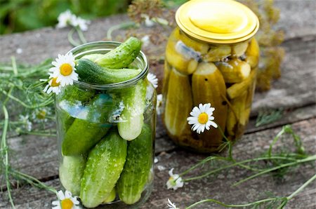 pickling gherkin - Canning cucumbers at home Stock Photo - Budget Royalty-Free & Subscription, Code: 400-06425141