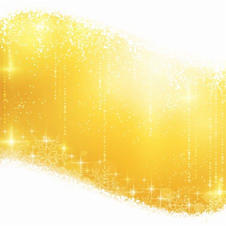 simsearch:400-04267314,k - Shiny light effects with magical stars and glittering snowflakes in shades of gold between wavy contour. Great for the festive season of Christmas to come. Foto de stock - Royalty-Free Super Valor e Assinatura, Número: 400-06425175