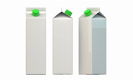 milk package with green cap isolated on white background Stock Photo - Budget Royalty-Free & Subscription, Code: 400-06425220