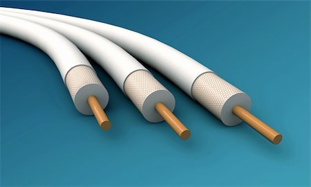 tv cables isolated on blue background Stock Photo - Budget Royalty-Free & Subscription, Code: 400-06425258
