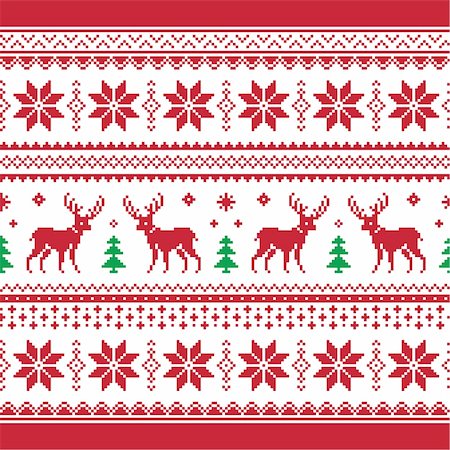 simsearch:400-07250489,k - Red and green Xmas background - nordic style Foto de stock - Super Valor sin royalties y Suscripción, Código: 400-06425271