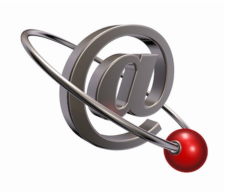 simsearch:400-06458048,k - sphère rouge mouche autour emailsymbol - 3d illustration Photographie de stock - Aubaine LD & Abonnement, Code: 400-06425385