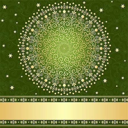 pattern arabic circles - Green and gold elegance filigree vintage frame (vector) Stock Photo - Budget Royalty-Free & Subscription, Code: 400-06425417