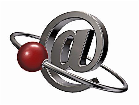 simsearch:400-06458048,k - sphère rouge mouche autour emailsymbol - 3d illustration Photographie de stock - Aubaine LD & Abonnement, Code: 400-06425659